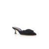 MAYSALE Black Suede Kitten Heel Mules