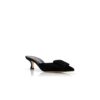 MAYSALE Black Velvet Buckle Detail Mules
