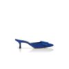MAYSALE Blue Suede Buckle Detail Mules