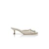 MAYSALE BRIDAL Cream Crepe de Chine Jewel Buckle Mules
