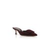 MAYSALE Burgundy Suede Kitten Heel Mules
