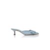 MAYSALE Light Blue Suede Buckle Detail Mules