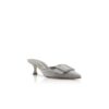 MAYSALE Light Grey Suede Kitten Heel Mules