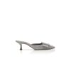 MAYSALE Light Grey Suede Kitten Heel Mules