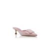 MAYSALE Light Pink Suede Buckle Detail Mules