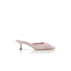 MAYSALE Light Pink Suede Buckle Detail Mules