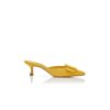 MAYSALE Yellow Suede Buckle Mules