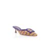 MAYSALEBI Purple and Orange Cotton Buckle Detail Mules