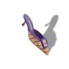MAYSALEBI Purple and Orange Cotton Buckle Detail Mules