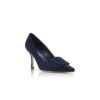 MAYSALEPUMP 90 Navy Blue Suede Buckle Detail Pumps