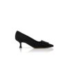 MAYSALEPUMP Black Suede Buckle Detail Pumps