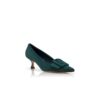 MAYSALEPUMP Dark Green Suede Buckle Detail Pumps