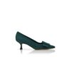 MAYSALEPUMP Dark Green Suede Buckle Detail Pumps