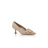 MAYSALEPUMP Light Beige Suede Buckle Detail Pumps