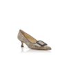 MAYSALEPUMP Lizard Print Calf Leather Pumps