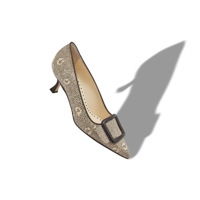 MAYSALEPUMP Lizard Print Calf Leather Pumps