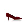 MAYSALEPUMP Red Velvet Buckle Detail Pumps