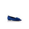 MAYSALEPUMPFLAT Blue Suede Buckle Detail Flat Pumps