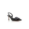 MAYSLI Black Nappa Leather Slingback Pumps