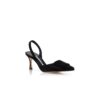 MAYSLI Black Suede Slingback Pumps