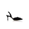 MAYSLI Black Suede Slingback Pumps