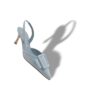 MAYSLI Light Blue Suede Buckle Detail Slingback Pumps