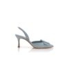 MAYSLI Light Blue Suede Buckle Detail Slingback Pumps