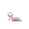 MAYSLI Light Pink Suede Buckle Detail Slingback Pumps