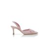 MAYSLI Light Pink Suede Buckle Detail Slingback Pumps