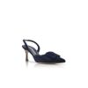 MAYSLI Navy Blue Suede Slingback Pumps