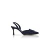 MAYSLI Navy Blue Suede Slingback Pumps