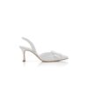 MAYSLI White Nappa Leather Slingback Pumps