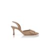 MAYSLIBI Light Beige Calf Leather Buckle Detail Slingback Pumps