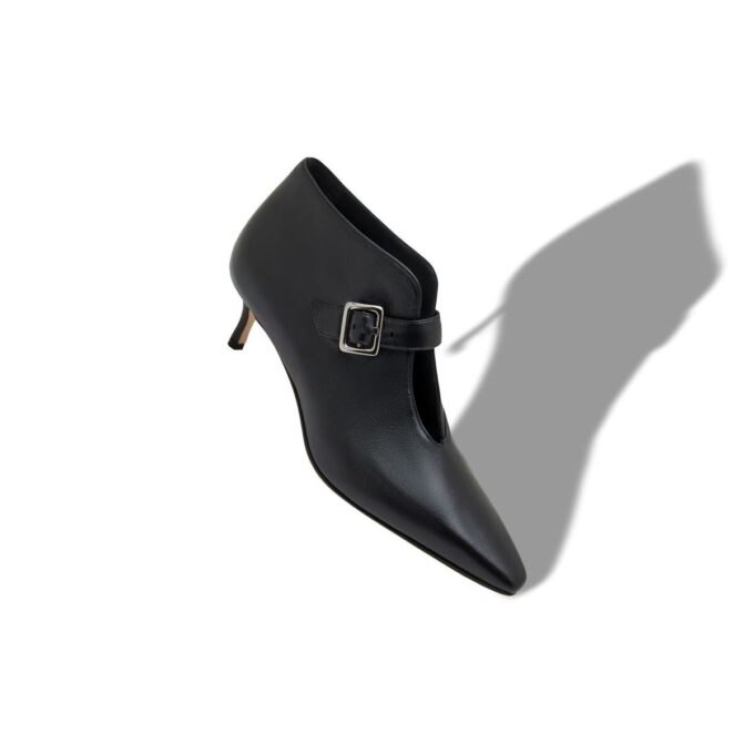 MENDIOLA Black Nappa Leather Ankle Boots