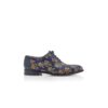 METZ Navy Blue Floral Silk Jacquard Oxfords