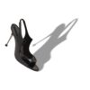 MINZA Black Patent Leather Slingback Sandals