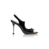 MINZA Black Patent Leather Slingback Sandals