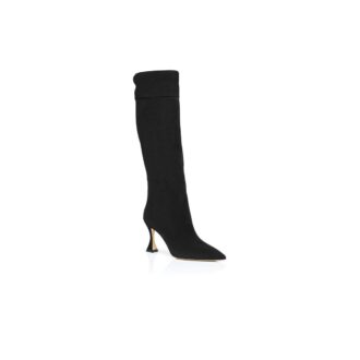 MIRALONEPLA Black Suede Knee High Boots