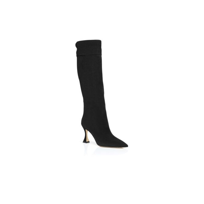 MIRALONEPLA Black Suede Knee High Boots