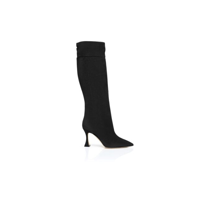 MIRALONEPLA Black Suede Knee High Boots