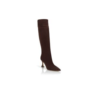 MIRALONEPLA Dark Brown Suede Knee High Boots