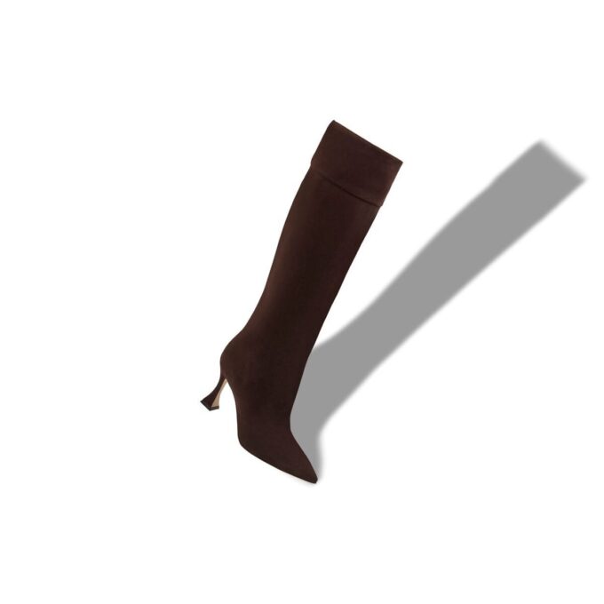 MIRALONEPLA Dark Brown Suede Knee High Boots