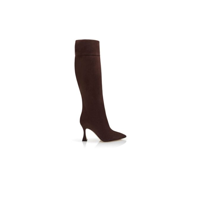 MIRALONEPLA Dark Brown Suede Knee High Boots