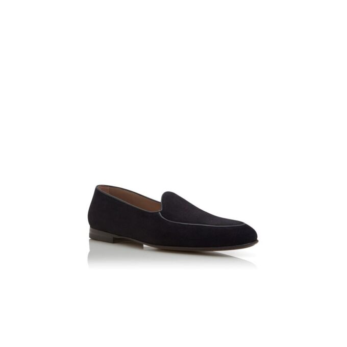 MODENA Navy Blue Suede Loafers