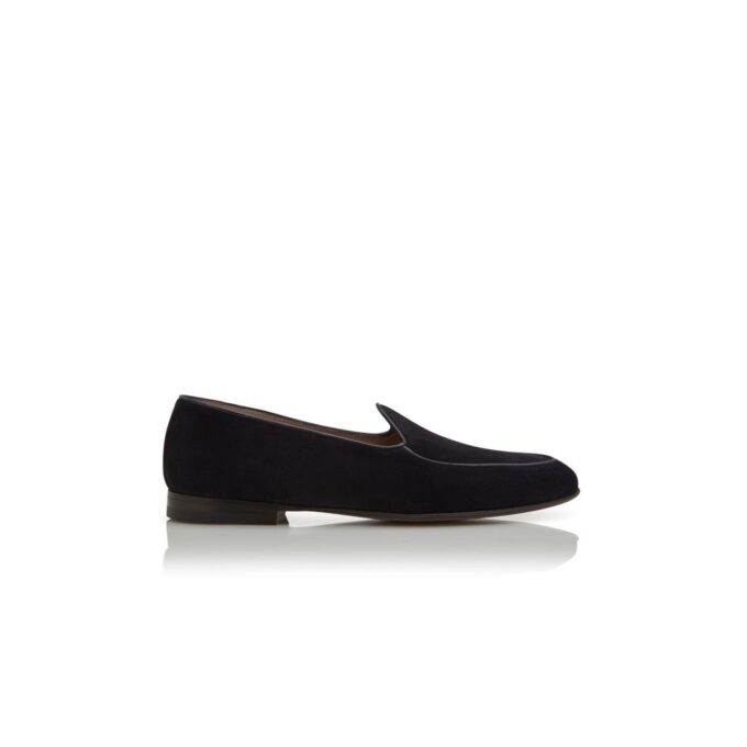 MODENA Navy Blue Suede Loafers