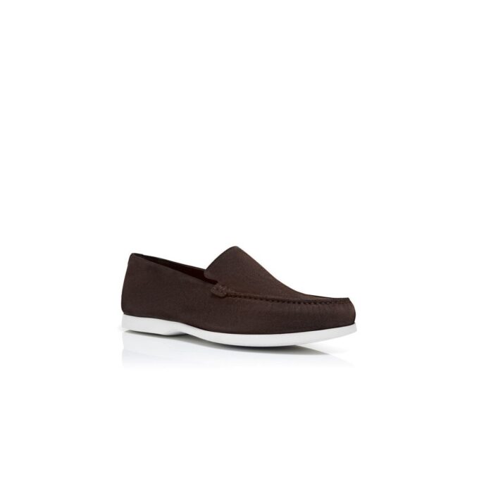 MONACO Dark Brown Suede Boat Shoes