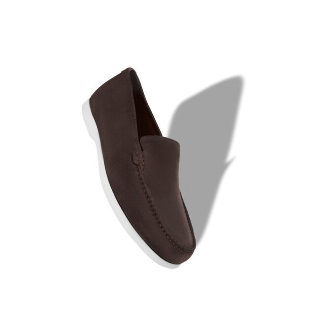MONACO Dark Brown Suede Boat Shoes