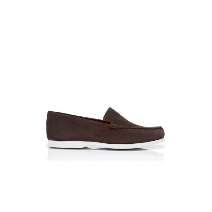 MONACO Dark Brown Suede Boat Shoes