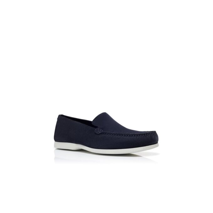 MONACO Navy Blue Suede Boat Shoes