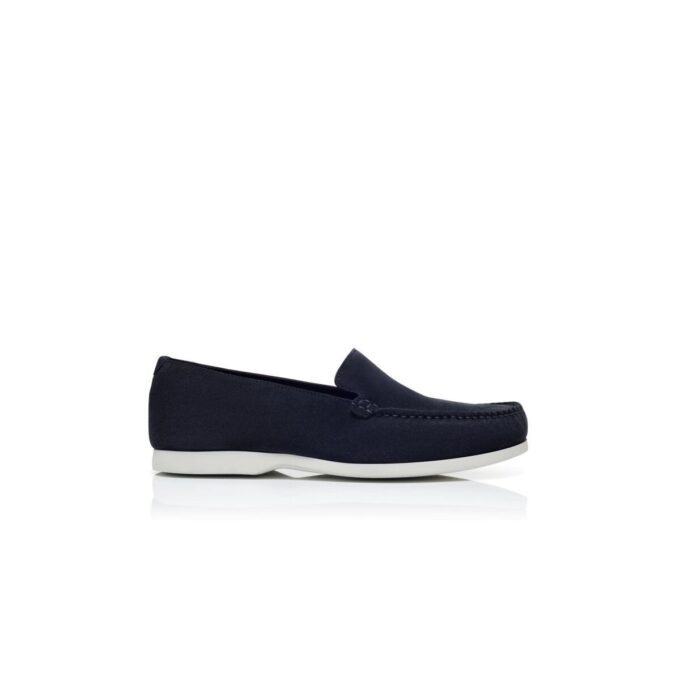 MONACO Navy Blue Suede Boat Shoes